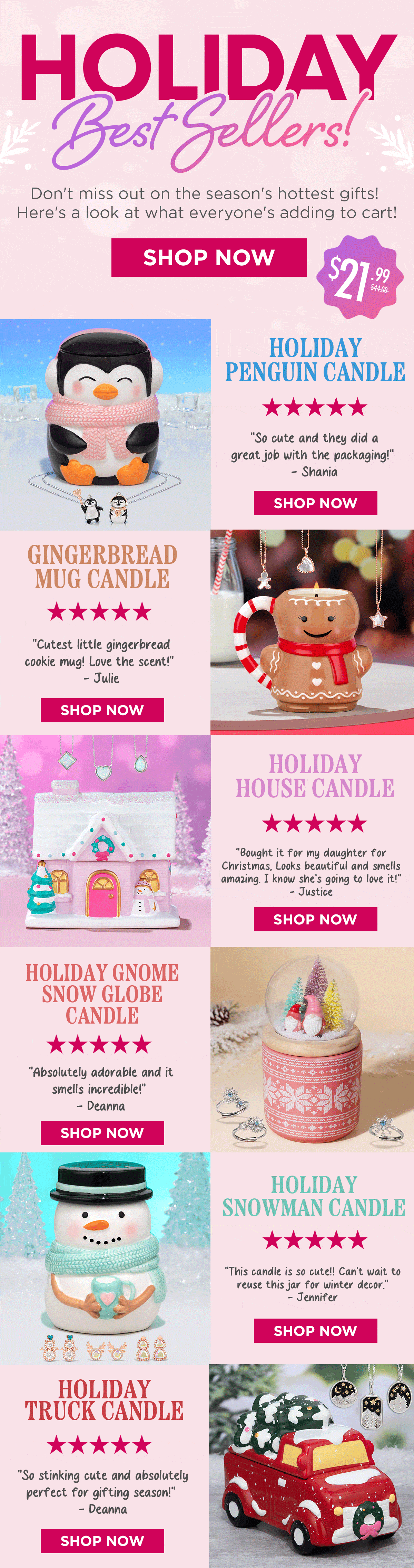 50 OFF Holiday Shape Jar Candles 🎁🎄 Charmed Aroma